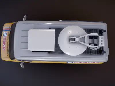 80s News van Low-poly 3D model