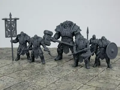 Viking Warriors Miniature Set 3D print model