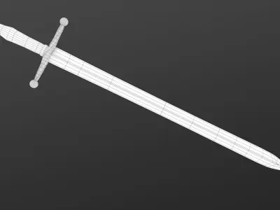 Realistic Medieval Sword Free low-poly 3D model