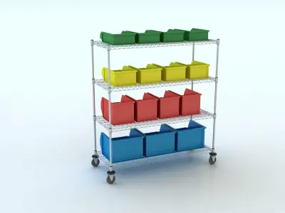 Rack with Bins 3D model