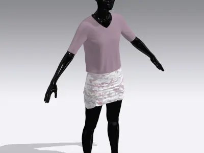 Woman Cloth Dress Low-poly 3D model