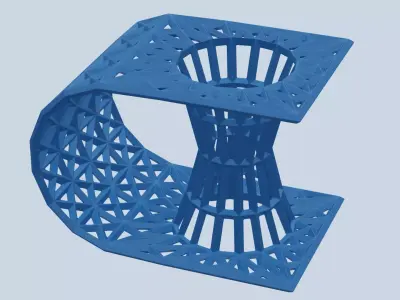 Wormhole Lattice Desk Sculpture and Pen Holder   3D print model