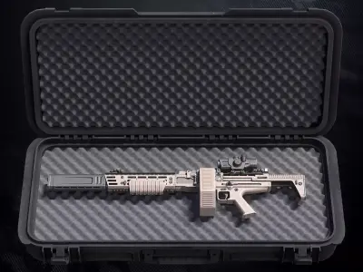 CAK-630 With Hands and Weapon Case Low-poly 3D model