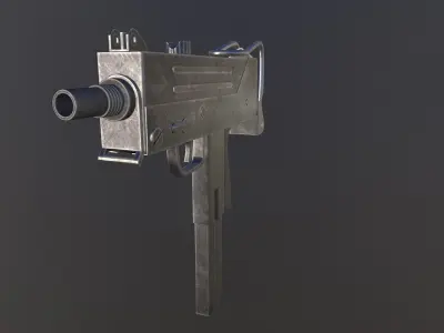 MAC-10 game ready model gun Low-poly 3D model