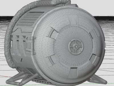 Living pod airlock module  Free 3D model