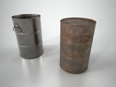 Steel Drum Food Grade Low-poly 3D model