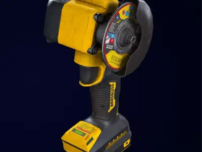 Brushless Cordless Cut-Off Tool Low-poly 3D model