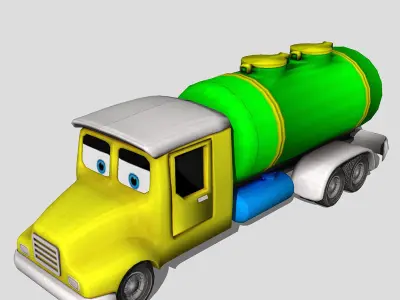 Water Tanker Low-poly 3D model