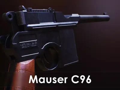 Pistol - Mauser C96 Low-poly 3D model