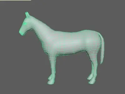 Low poly horse model Low-poly 3D model