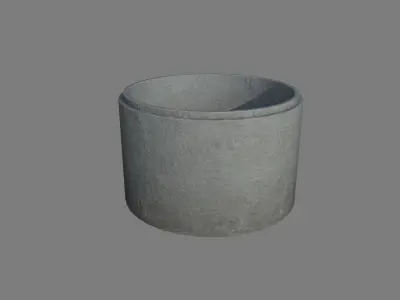 Concrete well Low-poly 3D model