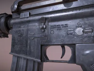 Colt M4 Rifle Low-poly 3D model
