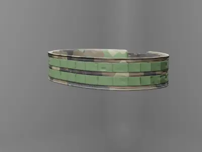 Military Battle Belt PBR Low-poly 3D model