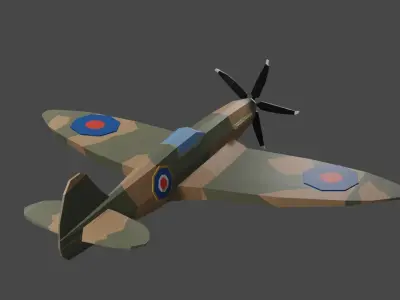 Spitfire Low-poly 3D model purchase