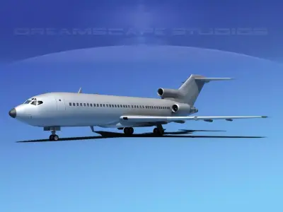 Boeing 727-100 Bare Metal 3D model