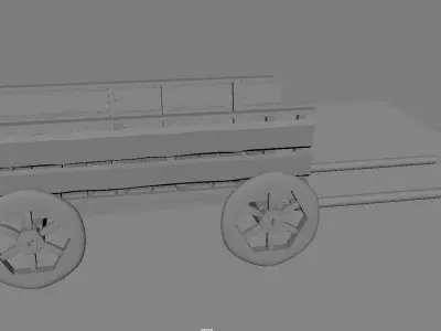 edieval cart Low-poly 3D model