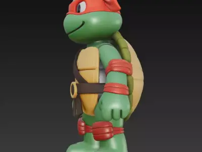 Cartoon Ninja Turtle Low-poly 3D model