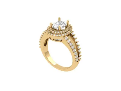Oval Ring 3D print model 7