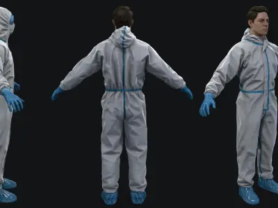  Medical Hazmat Suit Worker 
