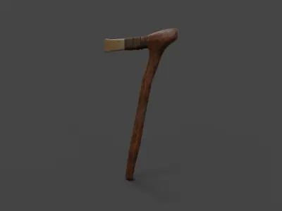 Bronze age flat axe Low-poly 3D model