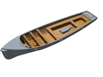 Japanese Navy 12 meters launch Free 3D model