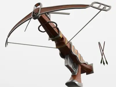 Crossbow bow and arrow 3D model