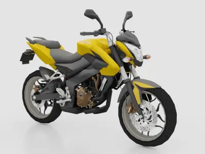 pulsar200ns motorcycle Low-poly 3D model