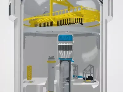 Nuclear island model of AP1000 nuclear power plant 3D print model