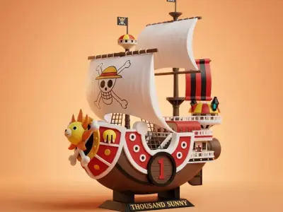 Thousand Sunny One Piece 3D Printable Model STL OBJ 3MF 3D print model