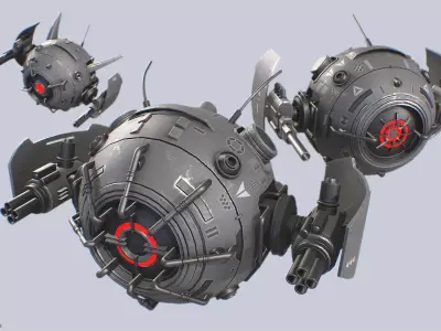 Sphere drone collection 3D Model Pack purchase