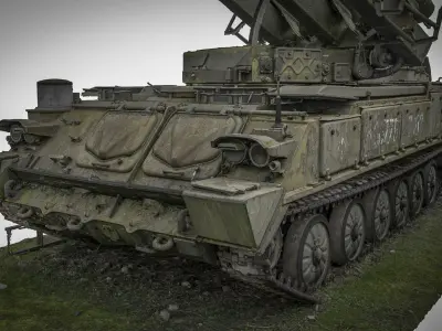 SPU 2 P25M1 launcher on the GM-568 tracked chassis 3D model