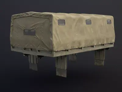 Kraz-255B Cargo Bed Game Ready Low-poly 3D model