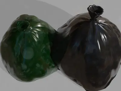 Trash Bags  Low-poly 3D model