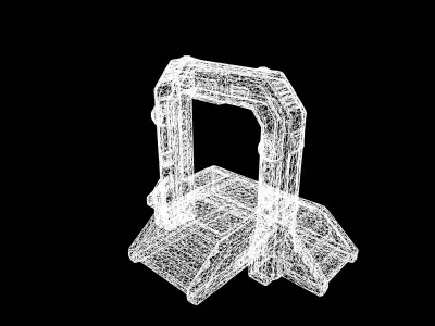 Low Poly Stylized Sci-Fi Industrial Teleporter Low-poly 3D model