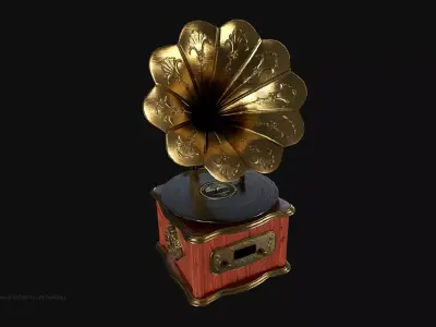 Modern Bluetooth Gramophone Low-poly 3D model
