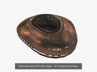 10 Alien Spaceships UFO Collection F Copper - Spacecraft Design 3D Model Pack