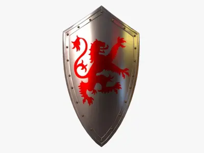 Knight Shield and Sword Low-poly 3D model