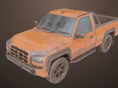 Pickup Truck01 Old Rusty All PBR Unity UE Textures 3D model