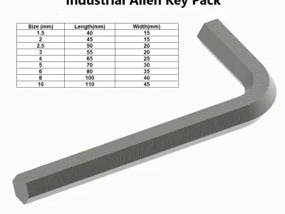Industrial Allen Key Pack 3D print model