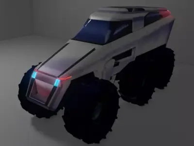 Sci-fi cross-country vehicle 3D model Free low-poly 3D model