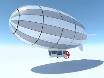Generic Blimp Stylized LowPoly Low-poly 3D model