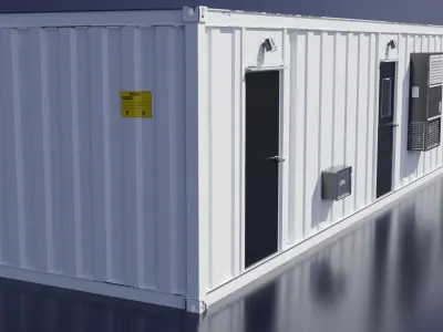 shipping container laboratory or Conex Low-poly 3D model