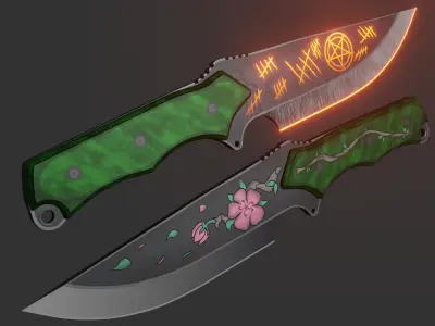 Stylized Knife Low-poly 3D model