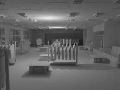 Clothing Store Interior No Material 3D model