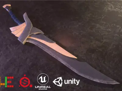 HIE Sword 18 N2 Low-poly 3D model