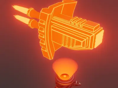 Sci-fi turret Low-poly 3D model