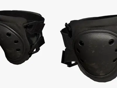 Tactical Knee Pads Low-poly 3D model