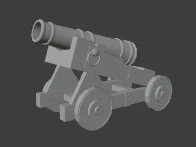 Cannon Low-poly 3D model 10