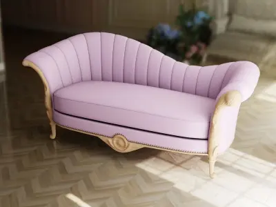 Furniture Sofa Chaise Lounge Low-poly 3D model