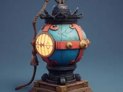 Stylized Asian Lanterns Pack Free 3D model